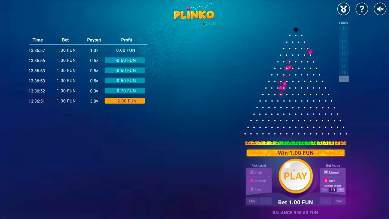 How to start Plinko game
